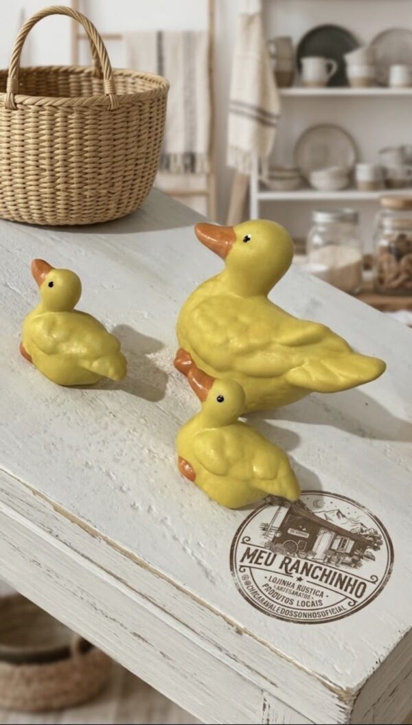 Família Patinhos de Cerâmica
